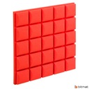 Акустическая панель для стены, звукоизоляционная пена, красный выпуклый куб, 5 см.