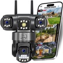 KAMERA WIFI ZEWNĘTRZNA OBROTOWA POTRÓJNA 3X4MP ZOOM ALARM DETEKCJA IP SMART