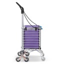 Skladací nákupný vozík 80kg 35L schodiskový HIGHER Dominujúca farba fialová
