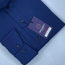 Nadrozmerná elegantná návštevná tmavomodrá pánska košeľa na stojačiku regular-fit Kolekcia Eleganckie & casual (na co dzień)