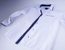 Chłopięca koszula elegancka na komunie krótki rękaw cała biała BIKS 134 Rękaw krótki rękaw