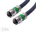 Kabel koncentryczny przewód antenowy 2,5M czarny Wtyk F-Wtyk F 1,1Cu