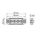 ФАРА ПРЕДУПРЕЖДАЮЩАЯ POMARANCZOWA СТРОБОСКОП 4 СВЕТОДИОДНЫЕ 12V 24V 95X30X21MM LAYTZ  фото 9
