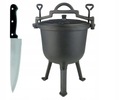 КОЛДЕЛ ОХОТНИЧИЙ ГОРШОК ЧУГУН + НЕМЕЦКИЙ НОЖ 10л