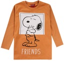 SNOOPY BLÚZKA DLHÁ RUKÁV chlapčenská bavlna HNEDÁ 104 R702C