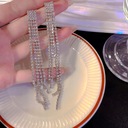 Длинные серьги-подвески с кристаллами 11,5 см, серебристого цвета