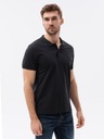Мужская трикотажная рубашка-поло пике, черная, S1374 M