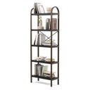 BELLWOOD Полка, цвет янтарно-черный - SHELF BELLWOOD 5TIER BLACK+WALN 26X61X1