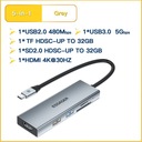 Essager 5 w 1 USB typu C HUB USB C do HDMI kompat