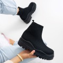 ЧЕРНЫЕ БОТИНКИ НА ПЛОСКОЙ ЭЛАСТИКЕ НОСОК 39