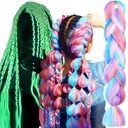 Синтетические волосы для косичек, СВЕТЯЩИЕСЯ ЦВЕТНЫЕ, для детских кос.