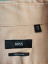 HUGO BOSS KOSZULA w PASKI Morelowa z krótkim rękawem 41 Rodzaj kołnierzyka kołnierzyk