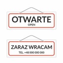 ОТКРЫТЫЙ знак, Я СКОРО ВЕРНУСЬ, ТЕЛ. Ваш проект