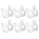 6 KS DUTÉ PAPIEROVÉ MASKY DUTÉ MASKY DIY RUČNE Model Cat Masks White Paper Blank Hand Painted Masks