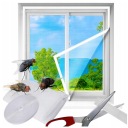 МОСКИТНАЯ СЕТКА ОТ ОКОННЫХ НАСЕКОМЫХ 150х180 + БЕЛАЯ ВЕЛКРО ПРОТИВ КОМАРОВ И МУХ