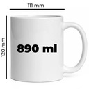 BÖGRE FEHÉR HATALMAS 890ML KOLLÉGANŐNEK AJÁNDÉKBA A MUNKAHELYRE BÚCSÚ WZ Anyag kerámia