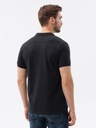 Мужская трикотажная рубашка-поло пике, черная, S1374 M
