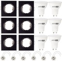 6 галогенных потолочных светильников + светодиодная лампа GU10