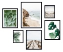 6x РАМКИ ДЛЯ ИЗОБРАЖЕНИЙ ПОСТЕРЫ РАМА В БОХО MONSTERA NATURA