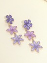 Фиолетовые серьги с цветами в стиле бохо, длина 78 мм