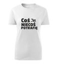 Koszulka T-shirt damska D606 COŚ NIECOŚ POTRAFIĘ PŁYWANIE biała rozm XL