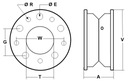 Обод 3.00Д-8 (5.00 - 8) Вилочные погрузчики 1,5Т и 1,8Т