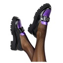 MOKASYNY SKÓRZANE DAMSKIE PÓŁBUTY NA PLATFORMIE 36