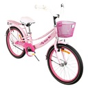 Детский велосипед BMX Daisy, 20 дюймов, розовая пастель, с корзиной, 5 лет + колеса 20 дюймов