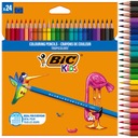 КАРАНДАШИ BIC KIDS TROPICOLORS, ПРОЧНЫЕ, БЕЗОПАСНЫЕ ДЛЯ ДЕТЕЙ, 24 шт.