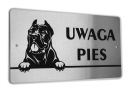 INOX - табличка WARNING DOG - кане корсо
