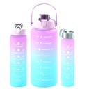 НАБОР БУТЫЛКИ ДЛЯ ВОДЫ 3 ШТ. С МЕРКОЙ ДЛЯ GYM FITNESS 2л 750мл 300мл