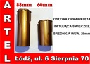 Osłona oprawki żarówki E14 świeczka złota 60mm