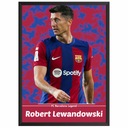 Robert Lewandowski Barcelona Plakat Obraz z piłkarzem w ramce Prezent Kod producenta Obraz Piłkarz Prezent Ramka na ścianę ozdoba