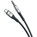 Czarny Kabel Przejściówka USB-C do Mini Jack 3,5 mm - 3mk AUX Cable 1M