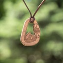 Деревянное колье на веревке с подвеской HMS.