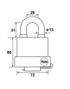 Vodotesný visiaci zámok Yale Y220B/71/130/1 laminovaný EAN (GTIN) 5052847100066