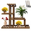 ДЕРЕВЯННАЯ ПОДСТАВКА ДЛЯ ЦВЕТОВ МНОГОЯРУСНАЯ ПОЛКА + АКСЕССУАРЫ