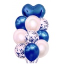 Zestaw balonów z sercem i konfetti 30-46cm 10szt mix kolorów BSC-570 Wypełnienie powietrze lub hel
