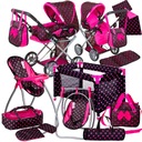 Коляска для куклы 3-в-1 SET XXL, кроватка и стульчик