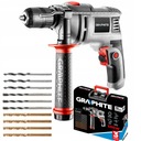 ГРАФИТОВАЯ УДАРНАЯ СВЕРЛА 550 Вт, РУКОЯТКА 13 мм + 10 СВЕРЛ, КОРОБКА 58G735