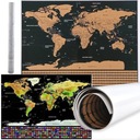 КАРТА МИРА СКРЕБОК С ФЛАГАМИ ЗОЛОТОЙ ПЛАКАТ ТРУБА С ФЛАГАМИ БОЛЬШАЯ