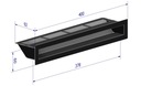Каминная вентиляционная решетка MODERN LUFT Черный 60х400 мм 6х40 см LOFT