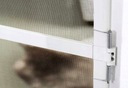 Moskitiera Drzwiowa na Zawiasach Aluminiowa Siatka na Owady Biała 215 x 100 Wysokość maksymalna 215 cm