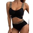 КУПАЛЬНИК ЖЕНСКИЙ ИЗ ДВУХ ЧАСТЕЙ БИКИНИ С ЗАВЯЗКАМИ ВЫСОКАЯ ТАЛИЯ L