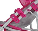 Kočík pre bábiky Natalie Prestige Pink Ružová Kočík Skladacia strieška ľahká Vek dieťaťa 3 roky +