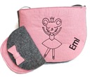 Кошелек с розовой мышкой-балериной, именем, сумкой через плечо, кошельком-бантиком, девочке 6 лет.