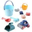 ZESTAW DO PIASKU PIASKOWNICY WIADERKO KONEWKA FOREMKI ŁOPATKI 10 el. WOOPIE