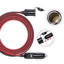 Удлинительный кабель для розетки прикуривателя, длина 4 м, длина 400 см, кабель 15 А, прочный, длинный.