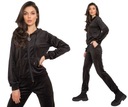 DRES welur z kapturem rozpinany WELUROWY komplet YP54 czarny 42 XL
