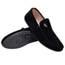 Мужские мокасины черного цвета с минималистичным логотипом, мужская обувь из экокожи.